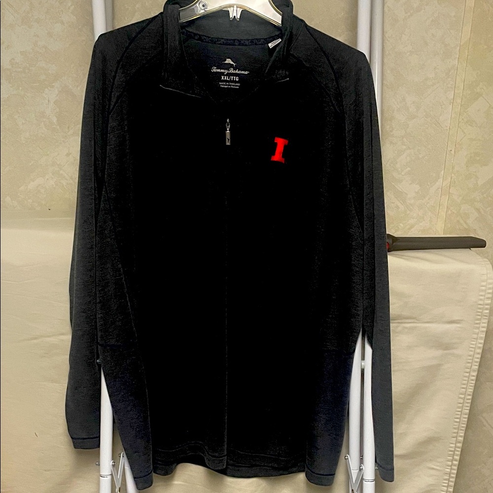 Tommy Bahama Black Zip-Up Sweater